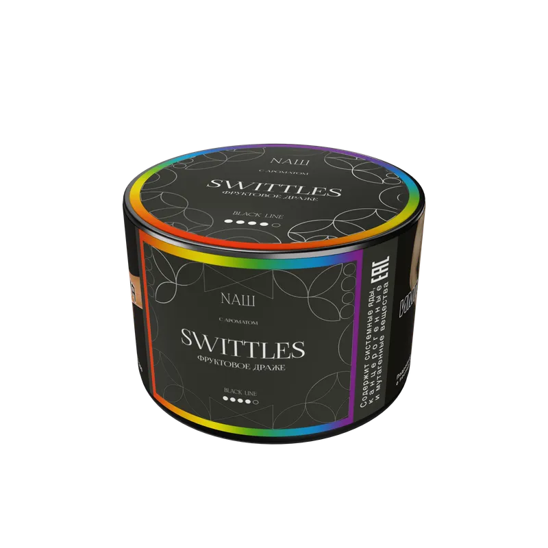 Табак для кальяна "NАШ BLACK" - SWITTLES (ФРУКТОВОЕ ДРАЖЕ), банка, 40гр