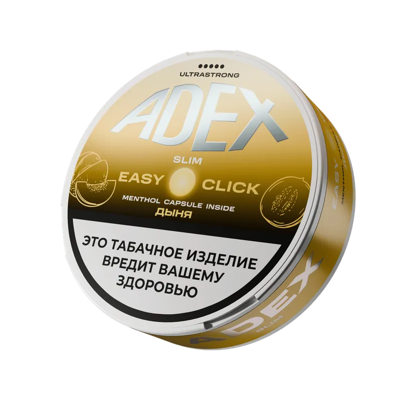 Жевательный табак АДЕКС изи клик слим с ароматом ДЫНЯ - 8гр (19шт) стронг