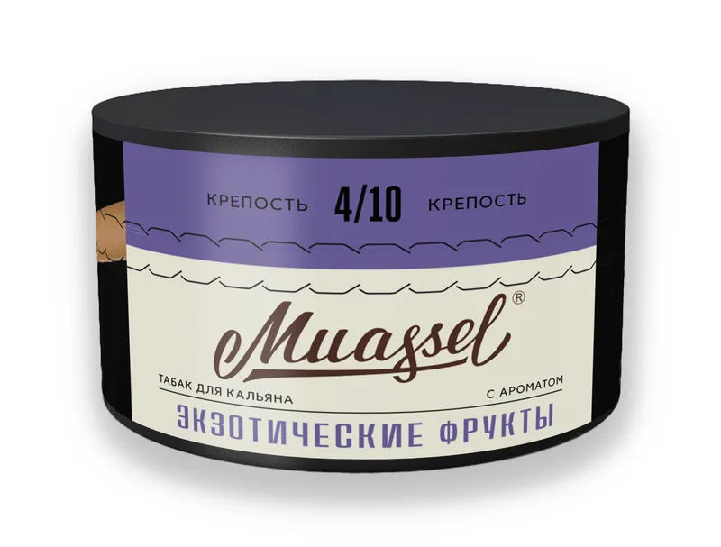 Табак для кальяна Muassel 4/10 - Экзотические фрукты (маракуйя, гуава, киви, манго) 200 г