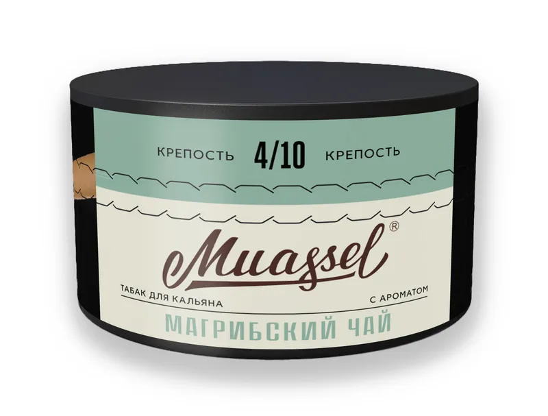 Табак для кальяна Muassel 4/10 - Магрибский чай (зелёный чай с мятой) 200 г