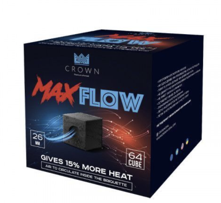 Уголь - Crown - Max Flow 26 мм - 1 кг ( короб 20шт )