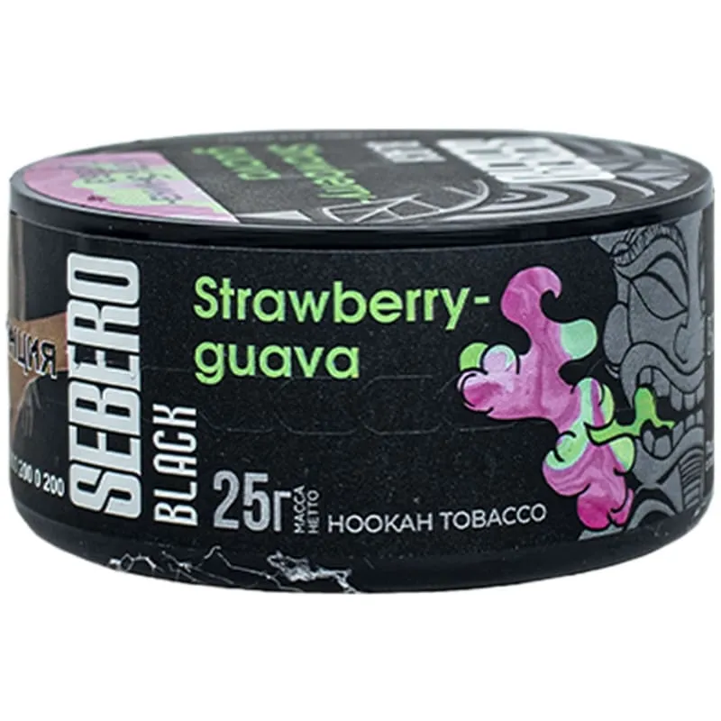 Табак для кальяна - Sebero black - Strawberry Guava ( гуава клубника ) - 25 г