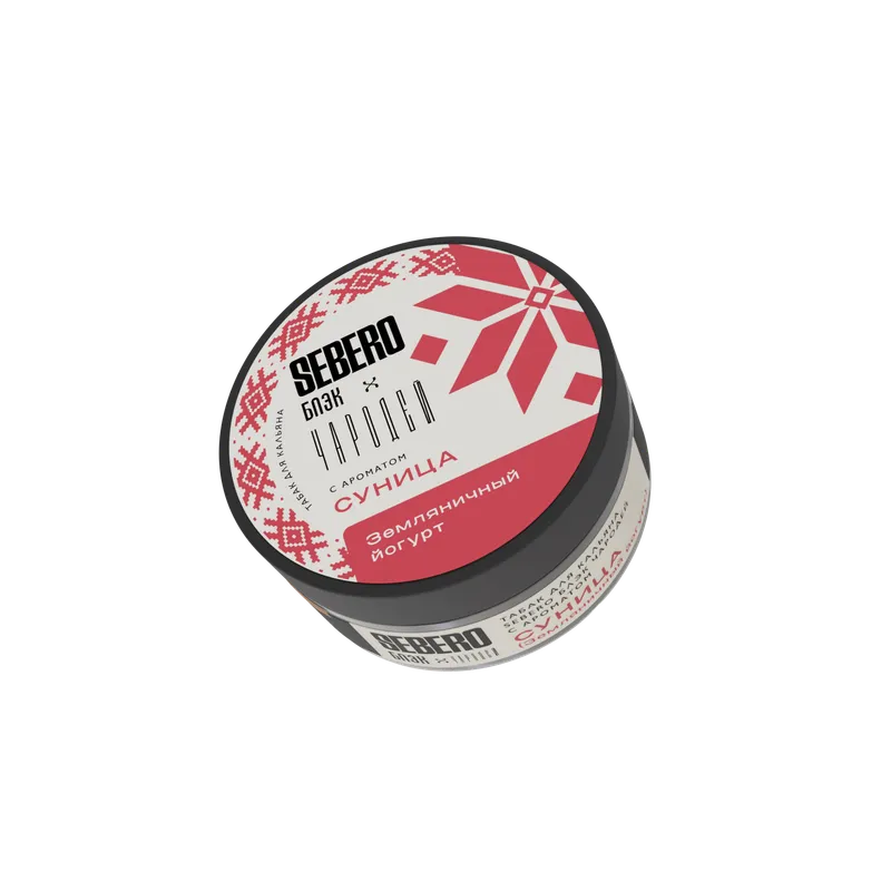 Табак для кальяна - Sebero black x Чародей - Суница (Земляничный йогурт) - 100 г