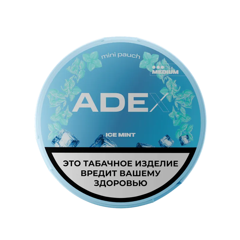 Жевательный табак АДЕКС медиум мини с ароматом АЙС  МИНТ - 8гр (30шт)