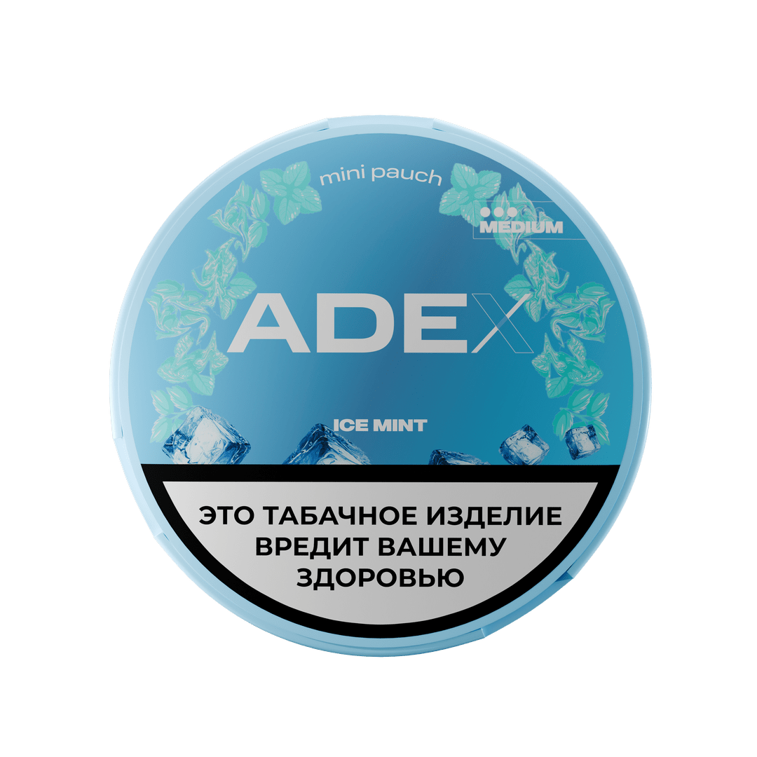 Жевательный табак АДЕКС медиум мини с ароматом АЙС  МИНТ - 8гр (30шт)