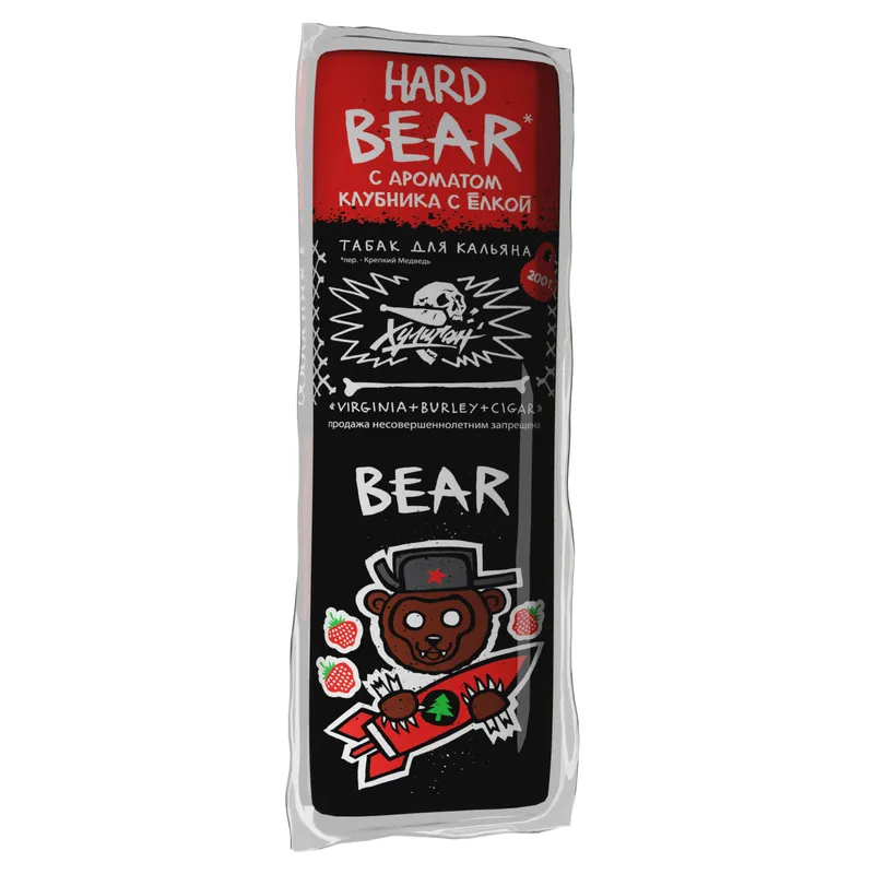 Табак для кальяна Хулиган Хард (Hard), 200 г (КЛУБНИКА С ЕЛКОЙ (BEAR))