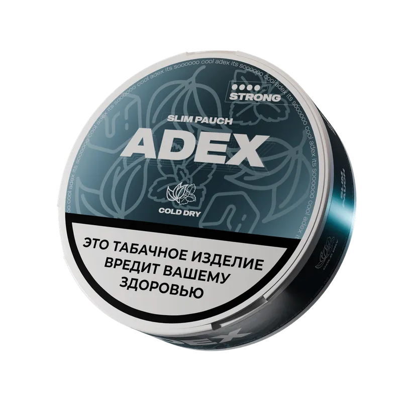 Жевательный табак АДЕКС стронг слим с ароматом КОЛД  ДРАЙ - 9гр (24шт)