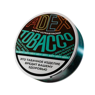 Жевательный табак АДЕКС ультрастронг слим с ароматом  ЭВКАЛИПТ - 9гр (24шт)