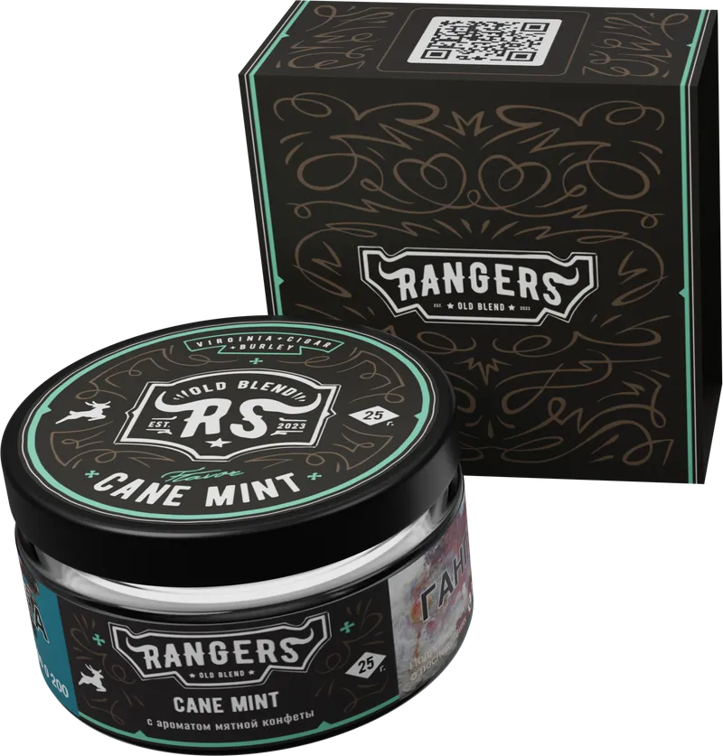 Табак - «RANGERS» CANE MINT с ароматом мятной конфеты, 25 грамм