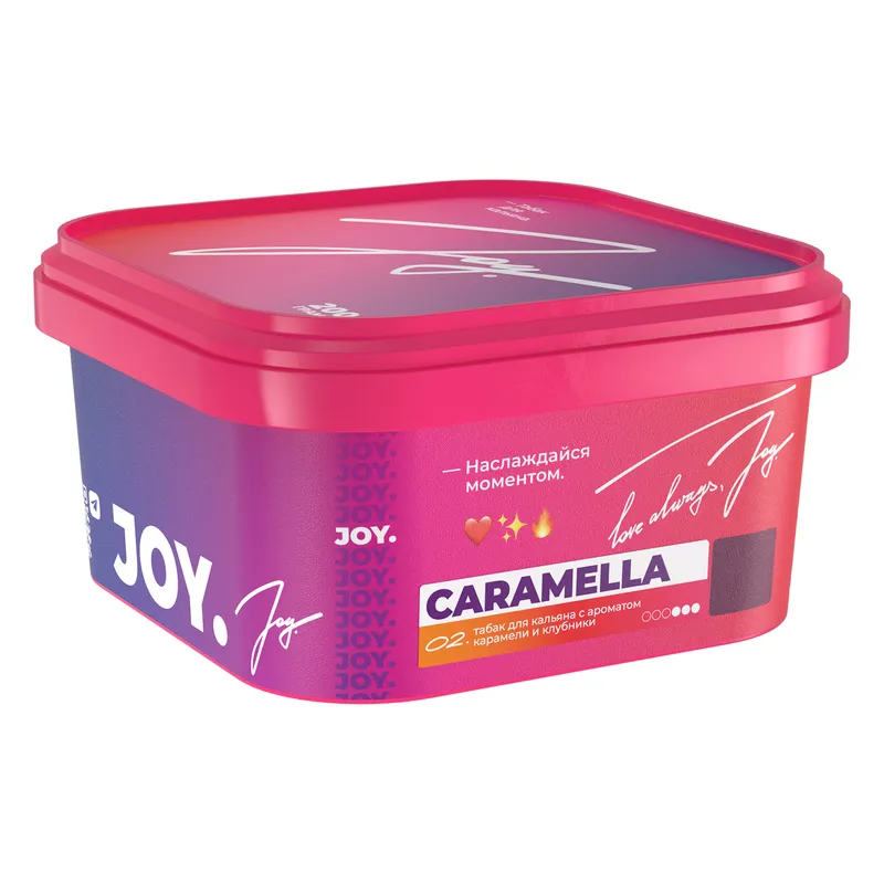 Табак для кальяна - JOY - CARAMELLA ( с ароматом карамели и клубники ) - 200 г