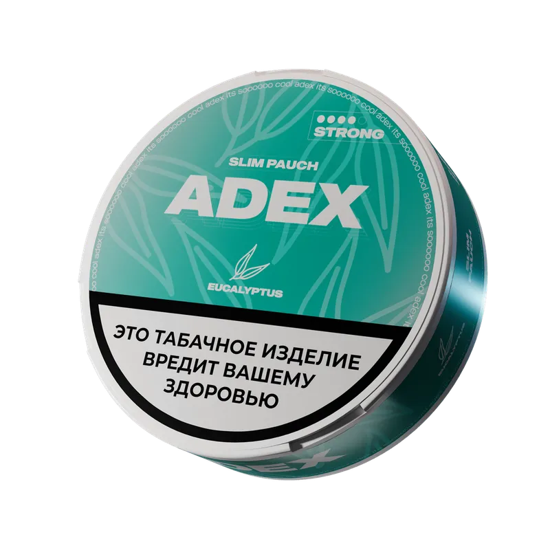 Жевательный табак АДЕКС стронг слим с ароматом ЭВКАЛИПТ - 9гр (24шт)