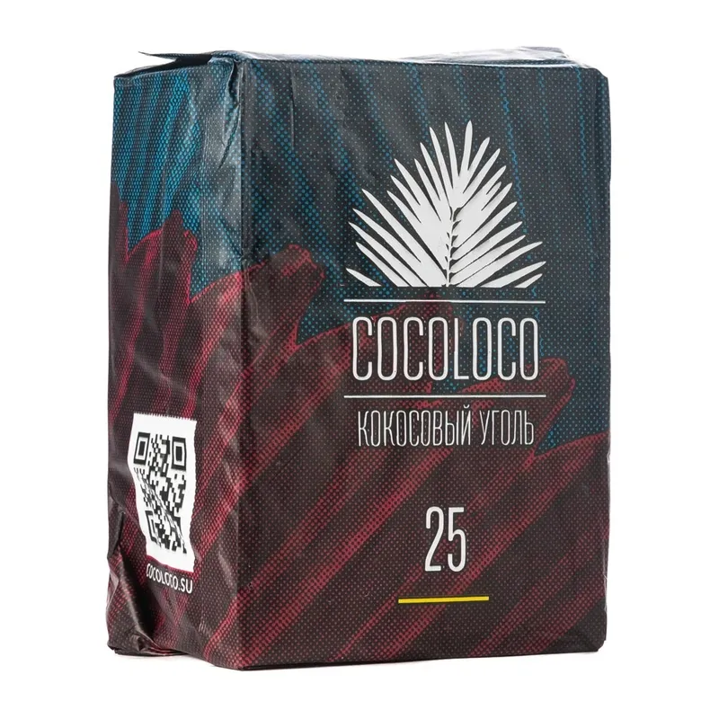 Уголь - Cocoloco - 25 мм HORECA - 1 кг ( кратно 20 шт )