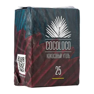 Уголь - Cocoloco - 25 мм HORECA - 1 кг ( кратно 20 шт )