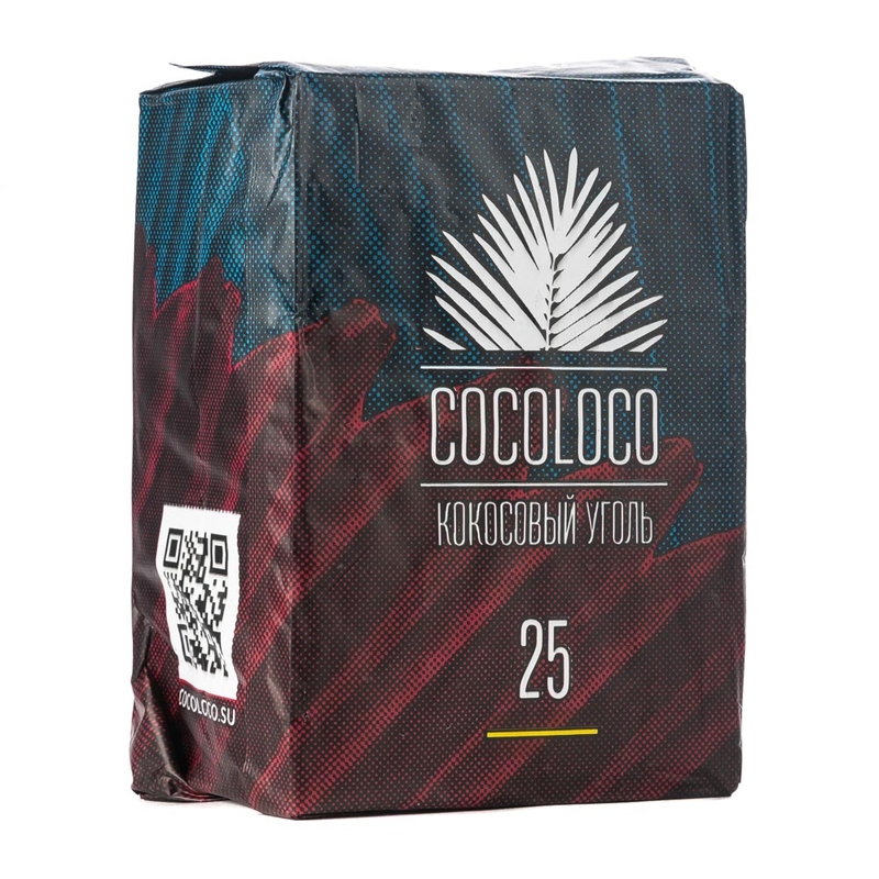 Уголь - Cocoloco - 25 мм HORECA - 1 кг ( кратно 20 шт )