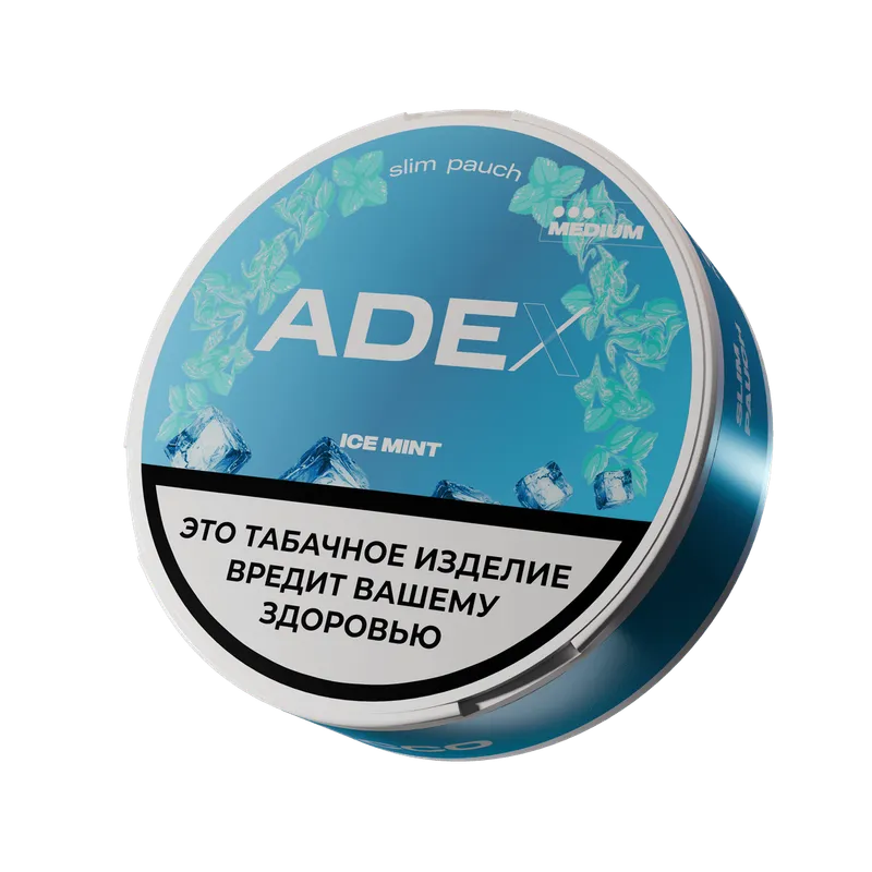 Жевательный табак АДЕКС медиум слим с ароматом АЙС  МИНТ - 9гр (24шт)