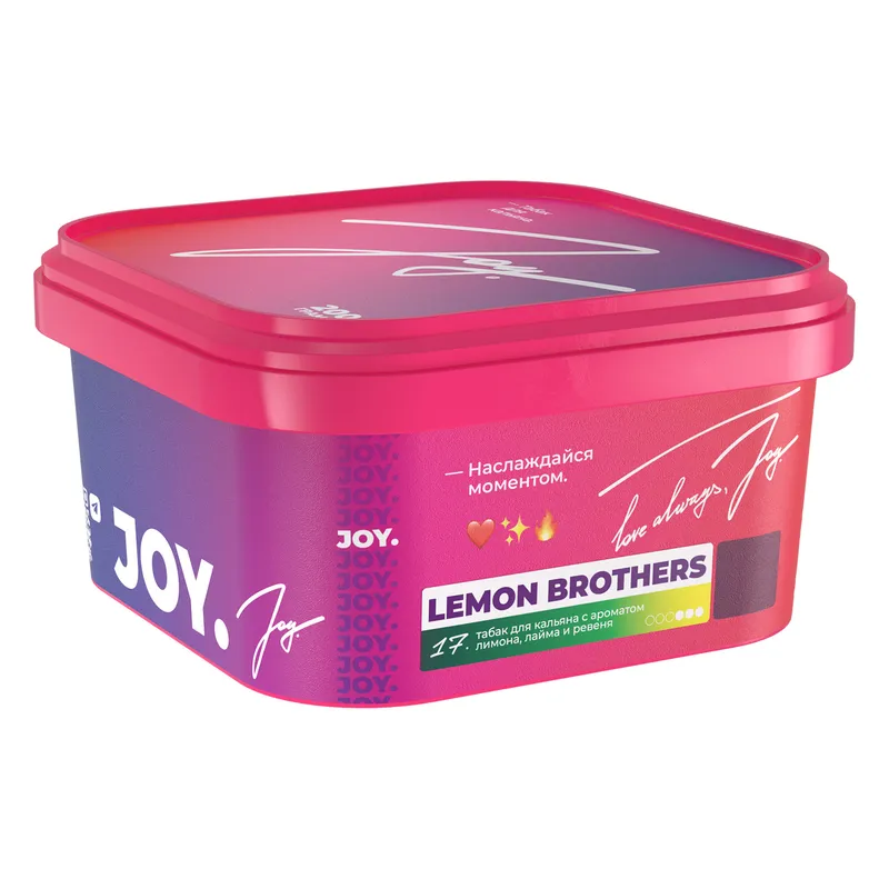 Табак для кальяна - JOY - LEMON BROTHERS ( с ароматом лимон лайм и ревень ) - 200 г