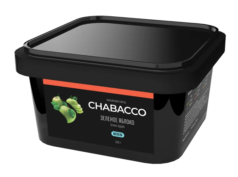 Бестабачная смесь - Chabacco - Medium - GREEN APPLE ( с ароматом зеленое яблоко ) - 200 г